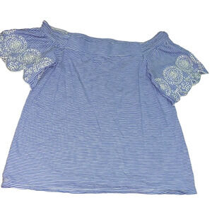 Loft Vintage Soft Off the Shoulder Striped Top
